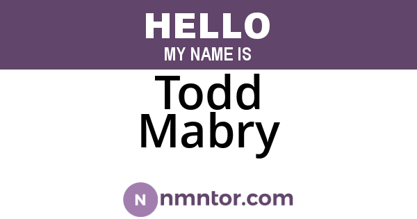 Todd Mabry