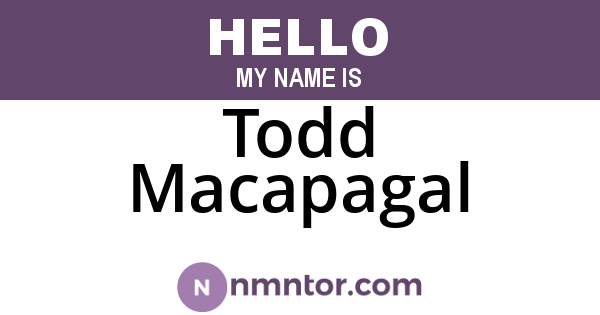 Todd Macapagal