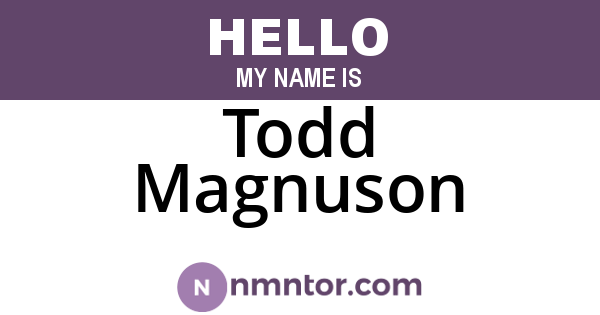 Todd Magnuson