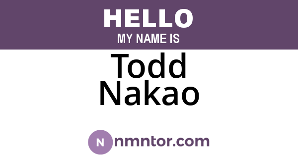 Todd Nakao