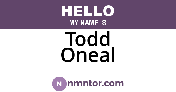 Todd Oneal
