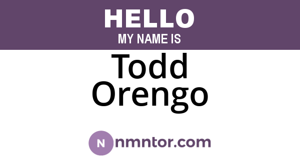 Todd Orengo
