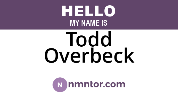 Todd Overbeck