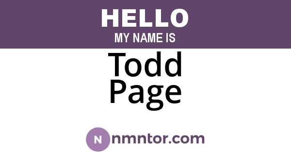 Todd Page