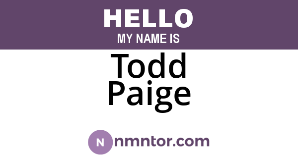 Todd Paige