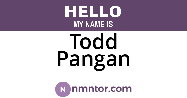 Todd Pangan