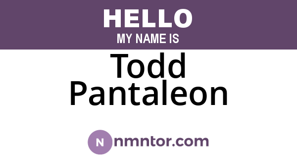 Todd Pantaleon