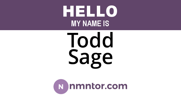 Todd Sage