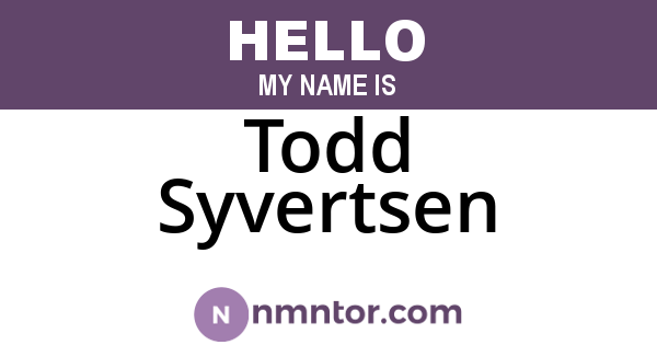 Todd Syvertsen