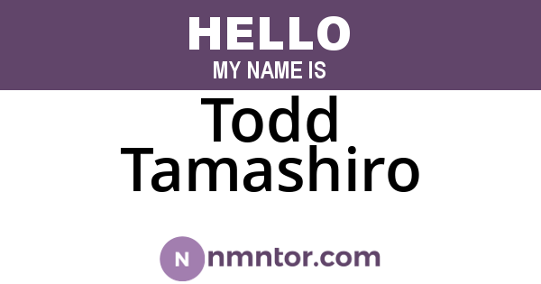 Todd Tamashiro