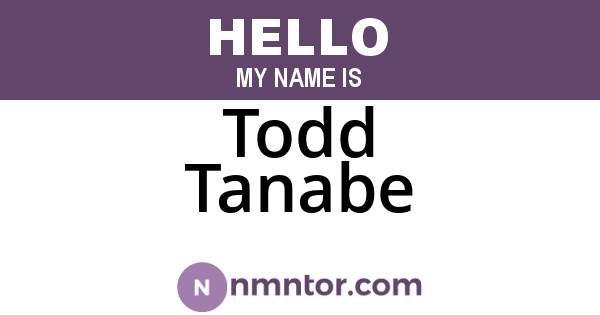 Todd Tanabe