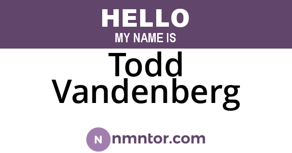 Todd Vandenberg