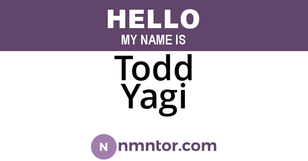 Todd Yagi