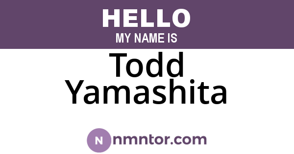 Todd Yamashita