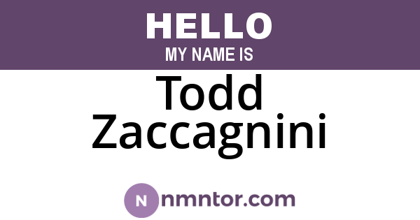 Todd Zaccagnini