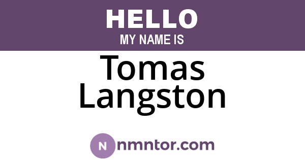 Tomas Langston