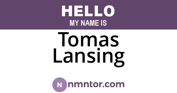 Tomas Lansing