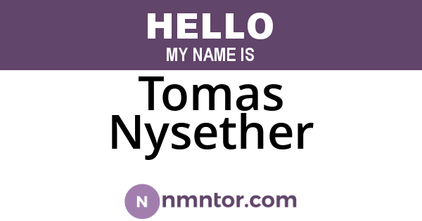 Tomas Nysether