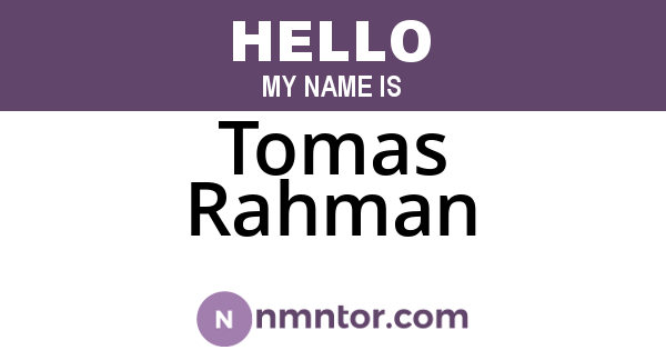Tomas Rahman