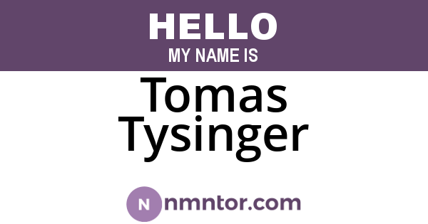 Tomas Tysinger