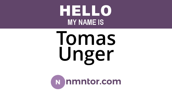 Tomas Unger