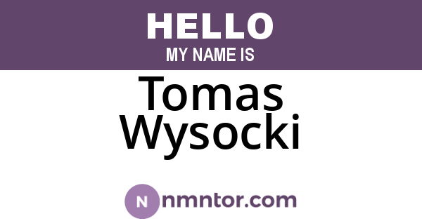 Tomas Wysocki