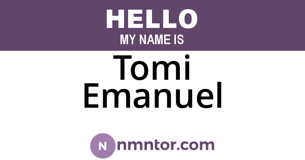 Tomi Emanuel