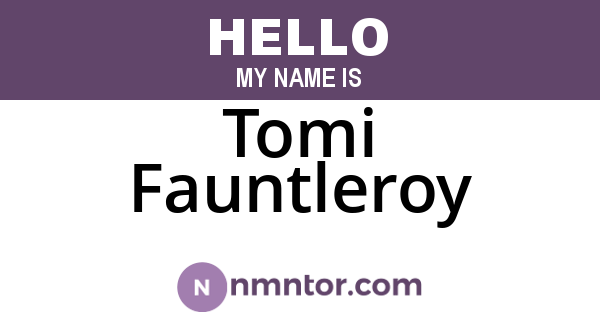 Tomi Fauntleroy