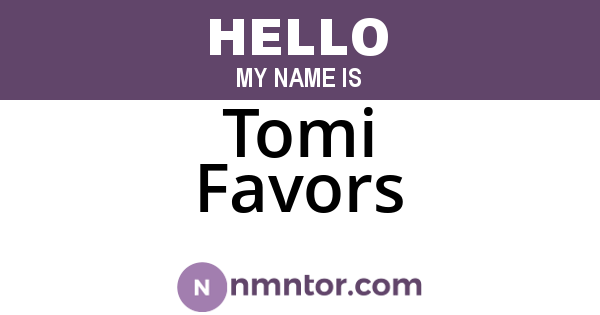 Tomi Favors