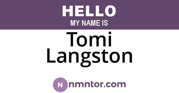 Tomi Langston