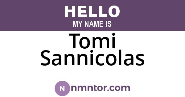 Tomi Sannicolas