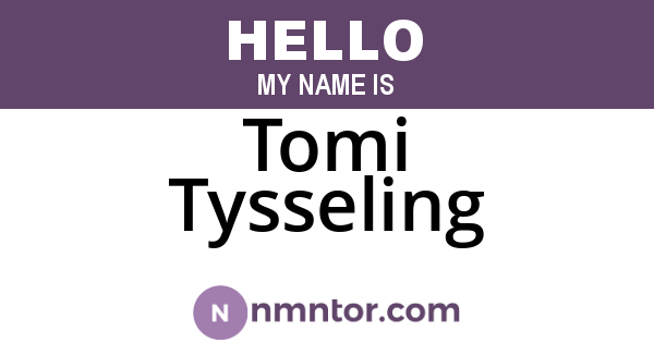 Tomi Tysseling