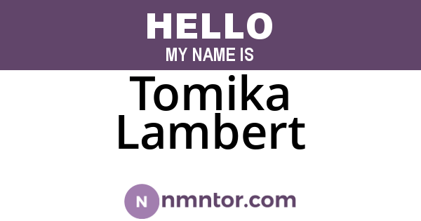 Tomika Lambert
