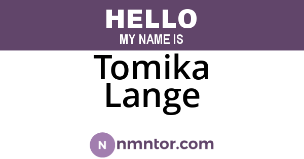 Tomika Lange