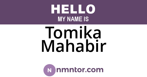 Tomika Mahabir