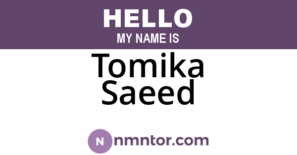 Tomika Saeed
