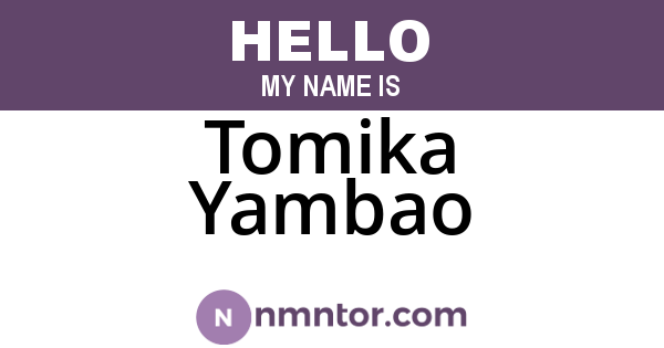 Tomika Yambao