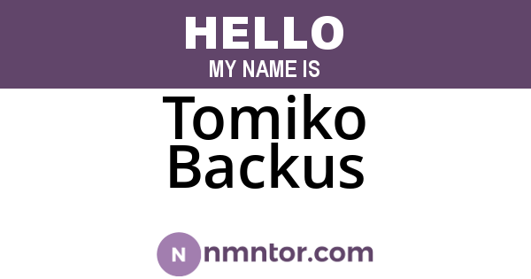 Tomiko Backus