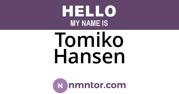 Tomiko Hansen