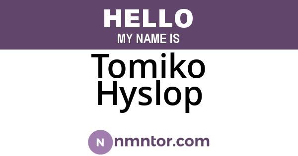 Tomiko Hyslop