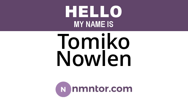 Tomiko Nowlen