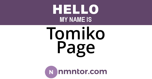 Tomiko Page