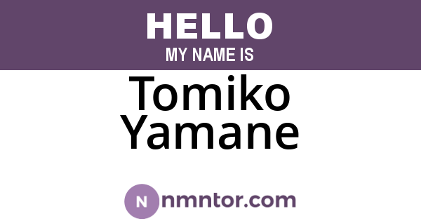 Tomiko Yamane