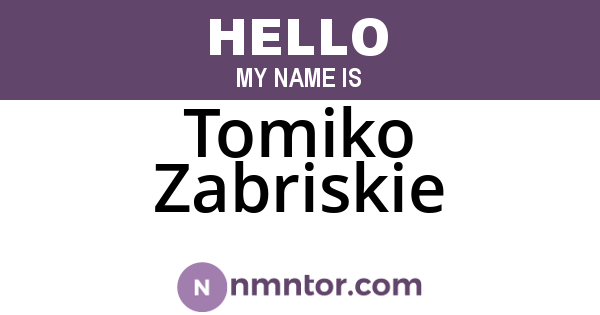 Tomiko Zabriskie