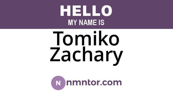 Tomiko Zachary