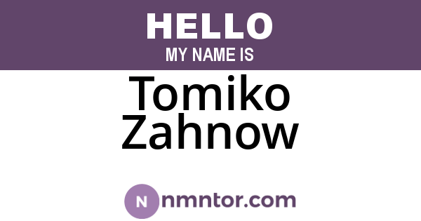 Tomiko Zahnow