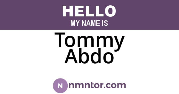 Tommy Abdo