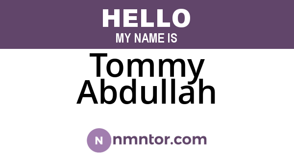 Tommy Abdullah