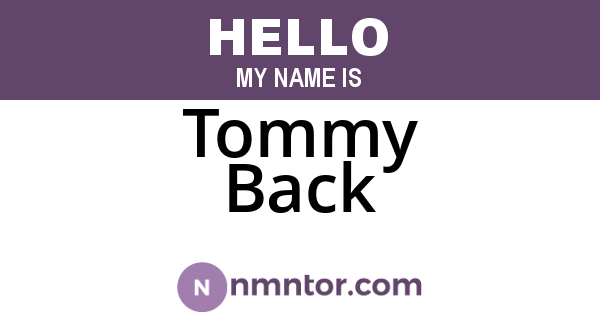 Tommy Back