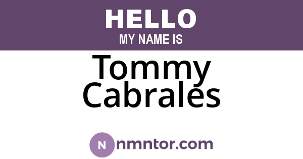 Tommy Cabrales
